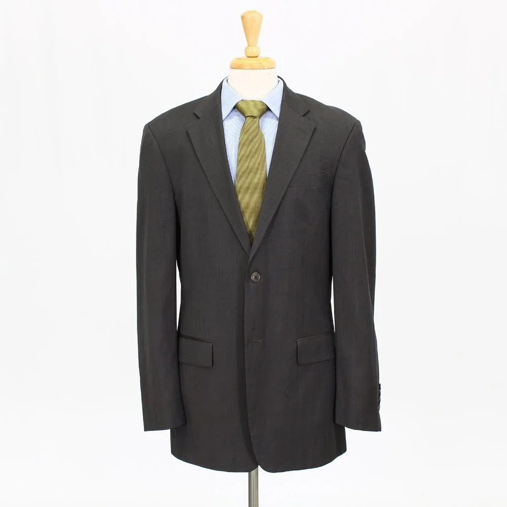 Kenneth Cole 42L Brown Striped 2-Button Sport Coat Blazer Jacket P501